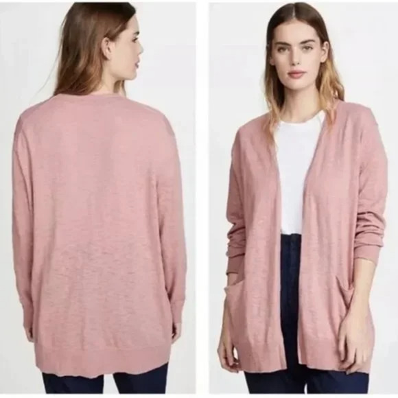 Madewell Summer Ryder Cardigan Sweater Pink Open Front Long Sleeve Size Small - Picture 2 of 7